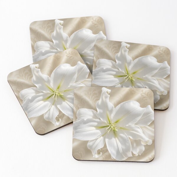 Item preview, White Silk Bloom – Elegant Botanical Art Print designed and sold by ViolafleurViolett.