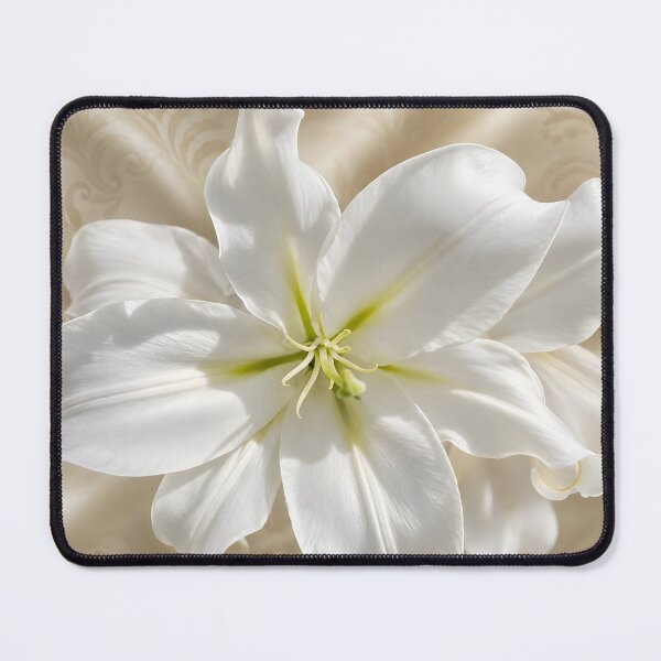Item preview, White Silk Bloom – Elegant Botanical Art Print designed and sold by Violafleurviolett.