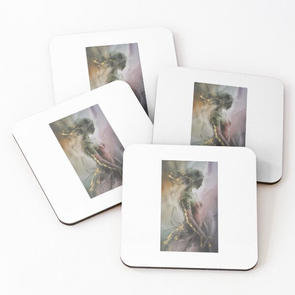 Item preview, Ethereal Silhouette - Abstract Female Portrait with Gold Leaf designed and sold by VYBEHAUS.