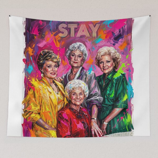 Item preview, Colorful Stay Golden Pop Portrait drawing  designed and sold by ARTROGAN.
