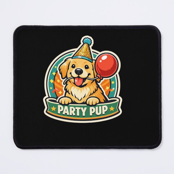 Item preview, Party Pup – Golden Retriever Celebration Badge designed and sold by Timeless Junction.
