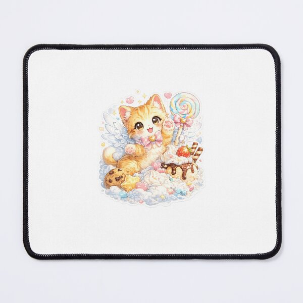 Item preview, Kawaii Candy Angel Kitten Sticker - Cute Chibi Sweets Cat Art designed and sold by VYBEHAUS.