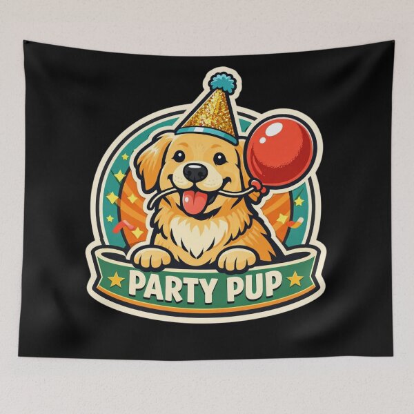 Item preview, Party Pup – Golden Retriever Celebration Badge designed and sold by Timeless Junction.