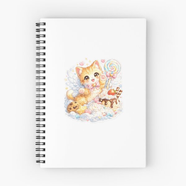 Item preview, Kawaii Candy Angel Kitten Sticker - Cute Chibi Sweets Cat Art designed and sold by Expats Studio.