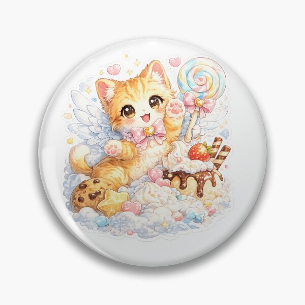 Item preview, Kawaii Candy Angel Kitten Sticker - Cute Chibi Sweets Cat Art designed and sold by VYBEHAUS.