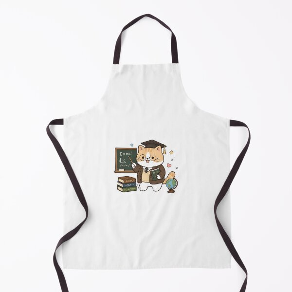 Item preview, Cute Professor Cat Teaching Physics Kawaii Ginger Kitty Scientist Illustration designed and sold by NoopnyangStudio.