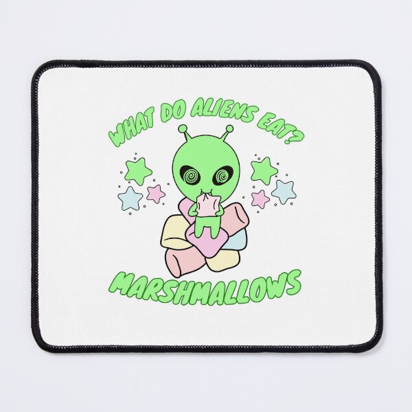 Item preview, What Do Aliens Eat? Marshmallows! Cute Kawaii Alien Cartoon designed and sold by BritishDelights.