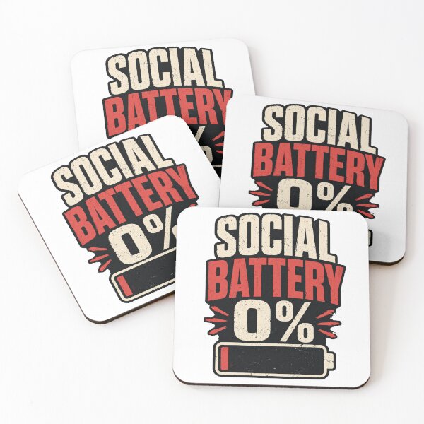 Item preview, Social Battery 0% Funny Introvert T-Shirt designed and sold by designerr23 ⭐⭐⭐⭐⭐.
