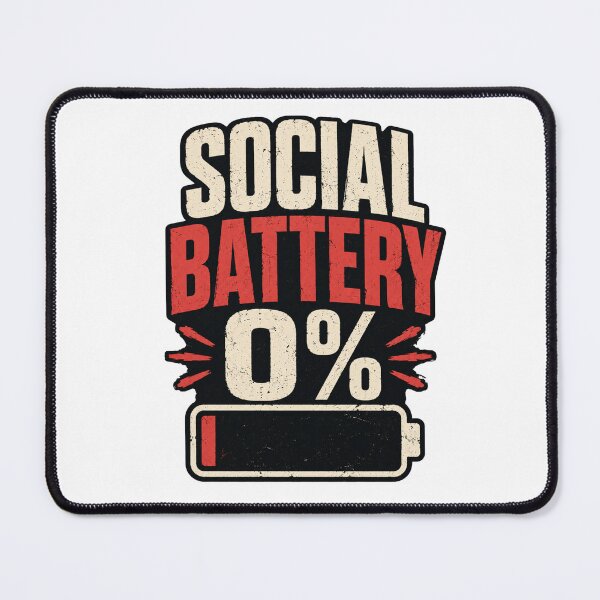 Item preview, Social Battery 0% Funny Introvert T-Shirt designed and sold by designerr23 ⭐⭐⭐⭐⭐.