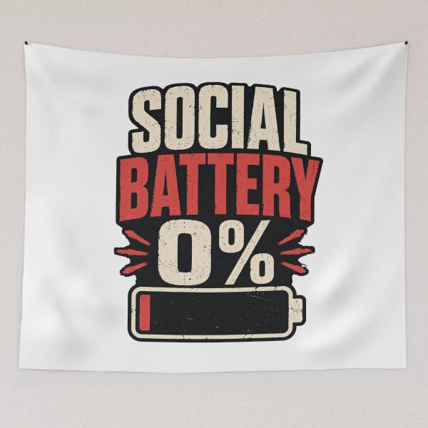Item preview, Social Battery 0% Funny Introvert T-Shirt designed and sold by designerr23 ⭐⭐⭐⭐⭐.