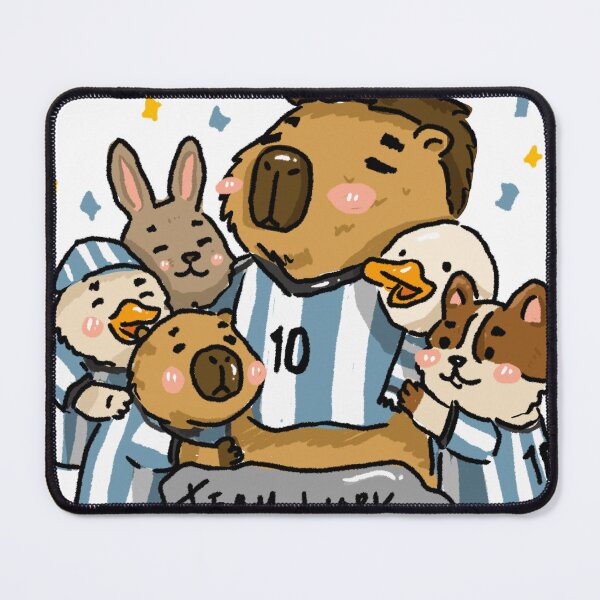Item preview, Teamwork Capybara | Cute Argentina Football Friends Sticker | Wholesome Animal Club designed and sold by chupichapa.