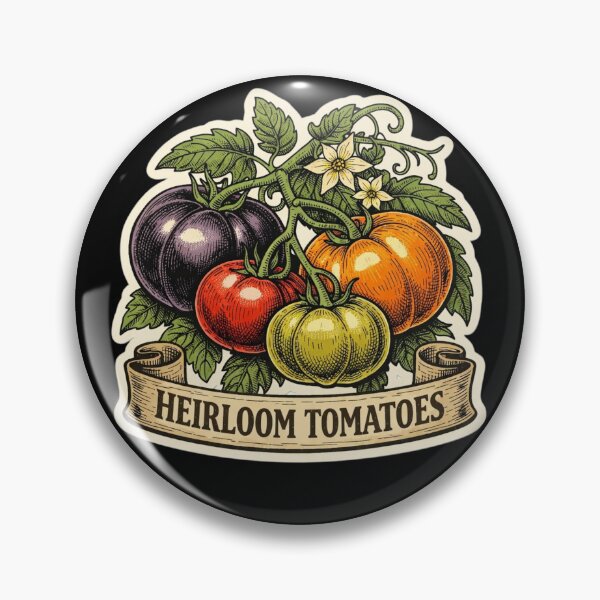 Item preview, Heirloom Tomatoes – Vintage Botanical Badge designed and sold by Timeless Junction.