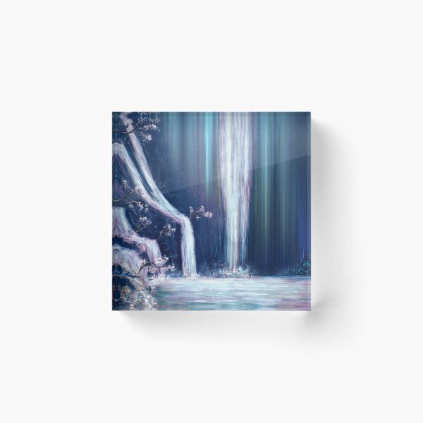 Item preview, Mountain waterfall inside a dull cave designed and sold by Witseart.