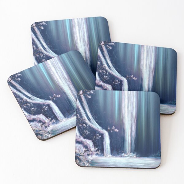 Item preview, Mountain waterfall inside a dull cave designed and sold by Witseart.