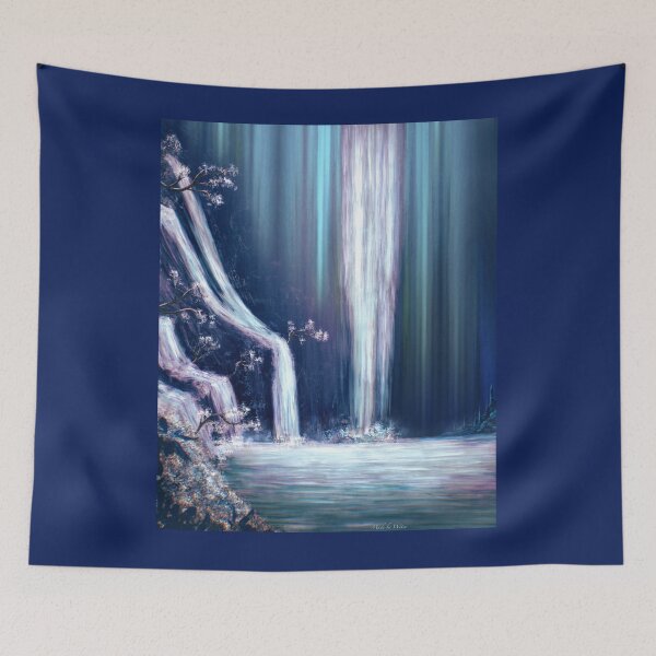 Item preview, Mountain waterfall inside a dull cave designed and sold by Witseart.