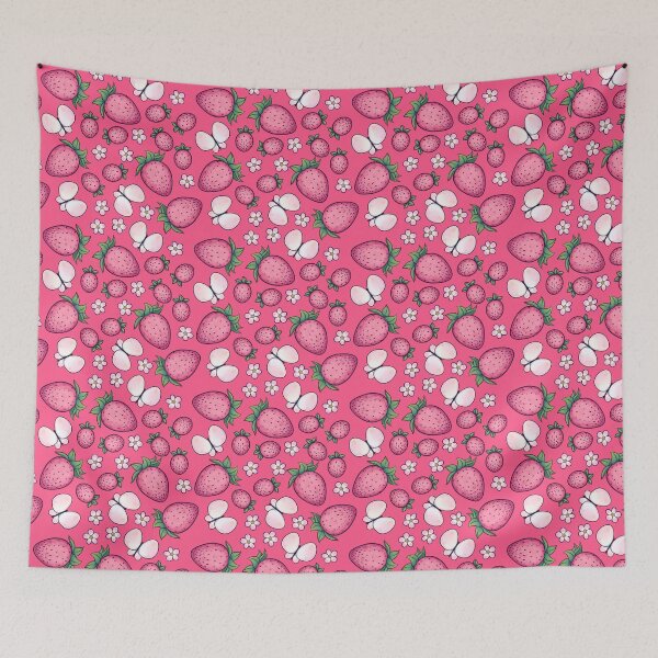 Item preview, Cute pink strawberry pattern  designed and sold by feannaart.
