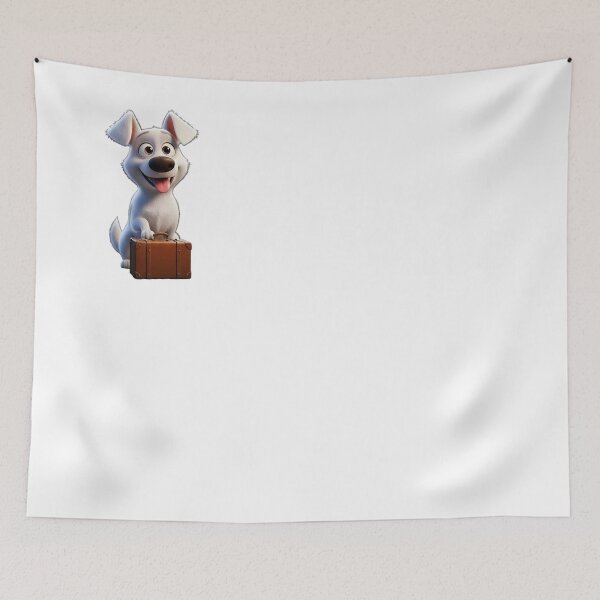 Item preview, Cute White Puppy with Suitcase Sticker | Adorable Travel Cartoon Dog PNG designed and sold by ashwin131.