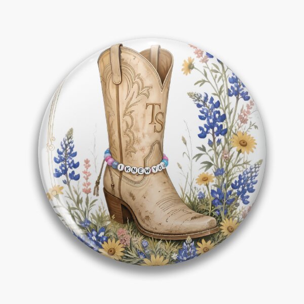 Item preview, "I Knew You" Wildflower Cowboy Boot - Taylor Swift Inspired Design designed and sold by Midnight Ink Studio.