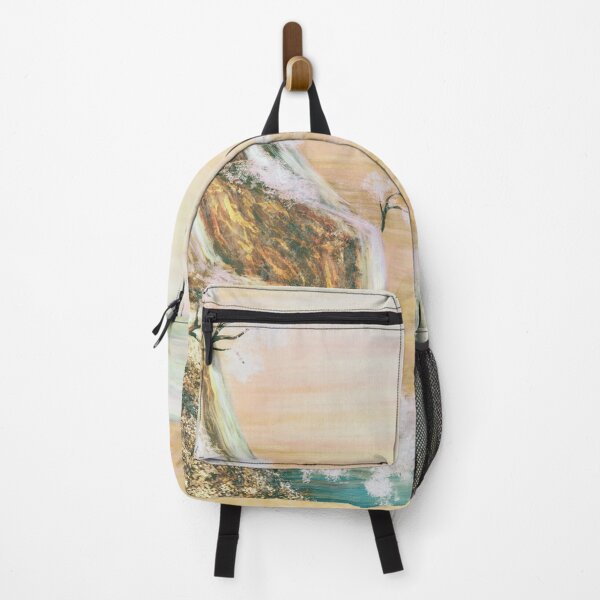Item preview, Mountain waterfall, river, orange sky designed and sold by Witseart.