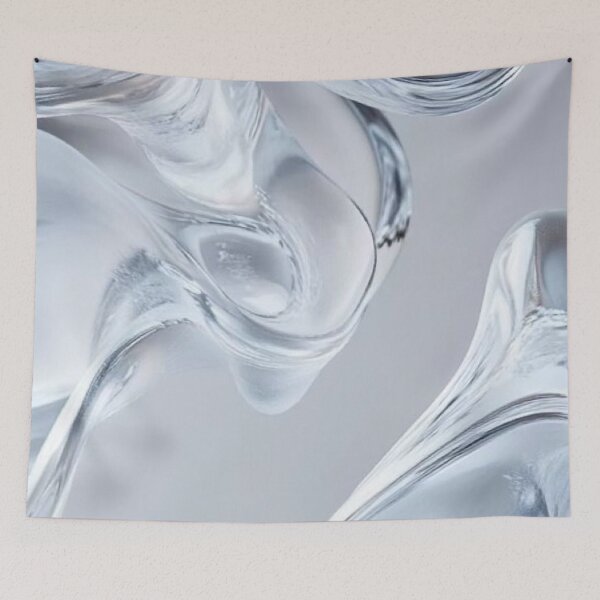 Item preview, Liquid Glass 3D Abstract Wave Clean Futuristic Crystal Drops Art designed and sold by LYAN-STORE.