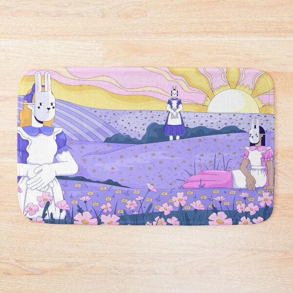 Item preview, Rabbit Mask Girls in Sunset Purple Fields designed and sold by IMGvisuals.