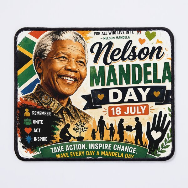 Item preview, Nelson Mandela Day Sticker – Inspire Change, Take Action (18 July) designed and sold by Artisan Finds Online.