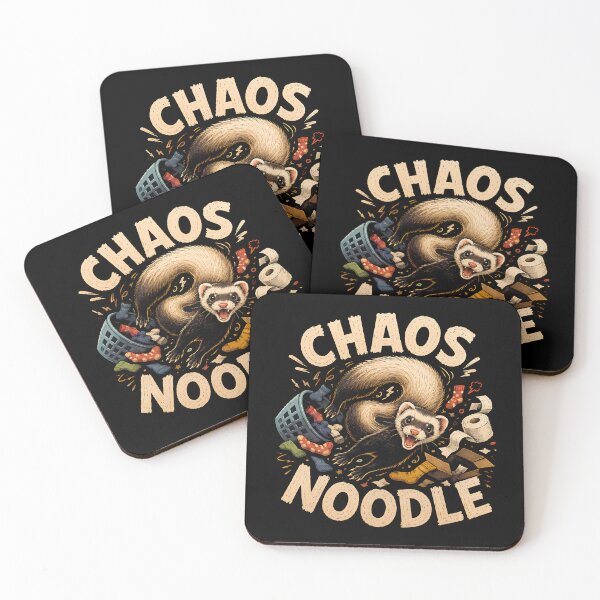 Item preview, Chaos Noodle Ferret designed and sold by Kay Kay Design Shop.