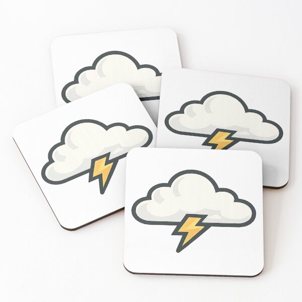 Item preview, Thunderstorm Lightning Cloud - Minimalist Weather Icon designed and sold by myforestfog.