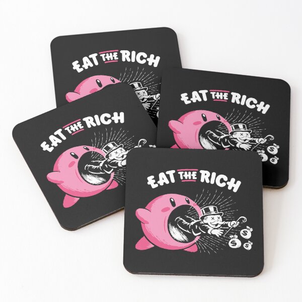 Item preview, Food loving cute pink creature eating the rich designed and sold by therocketman.