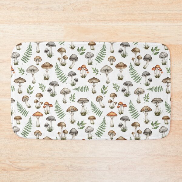 Item preview, Wild Mushroom Forest Botanical Pattern designed and sold by Canvas-Whispers.