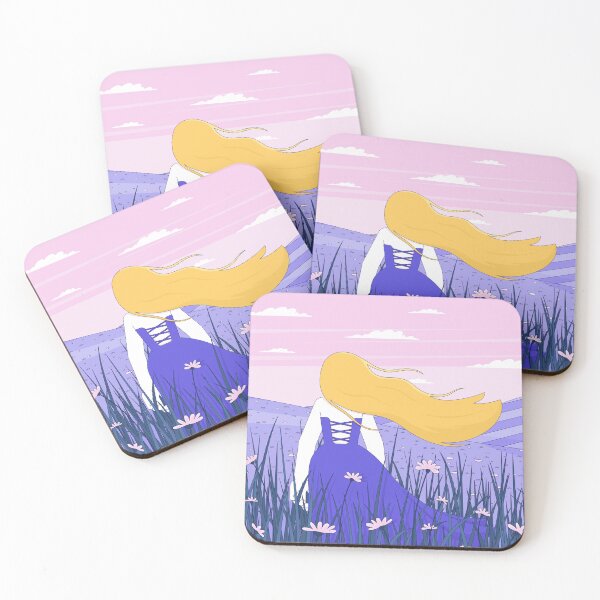 Item preview, Cottagecore Girl Walking Through Purple Fields designed and sold by IMGvisuals.