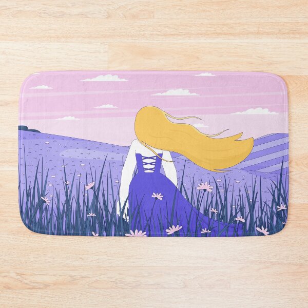 Item preview, Cottagecore Girl Walking Through Purple Fields designed and sold by IMGvisuals.