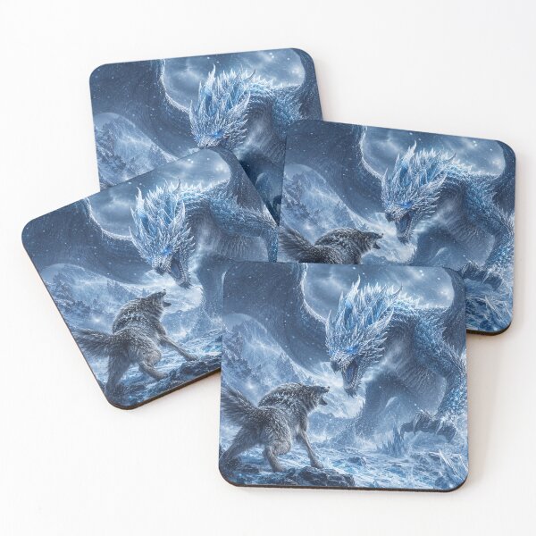 Item preview, Wolf vs Ice Dragon battle designed and sold by kharatsuchita.
