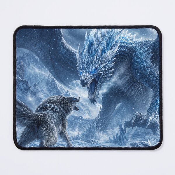 Item preview, Wolf vs Ice Dragon battle designed and sold by kharatsuchita.