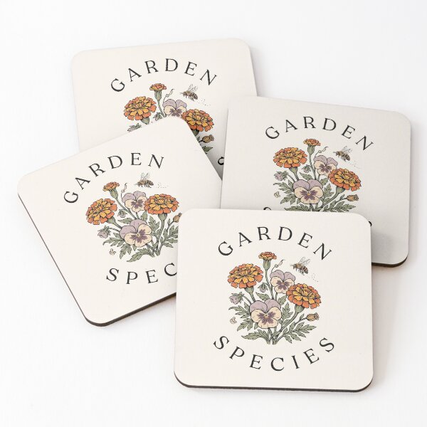 Item preview, Garden Species Marigold Pansy Bee Botanical Floral Print designed and sold by NuvoraNest.