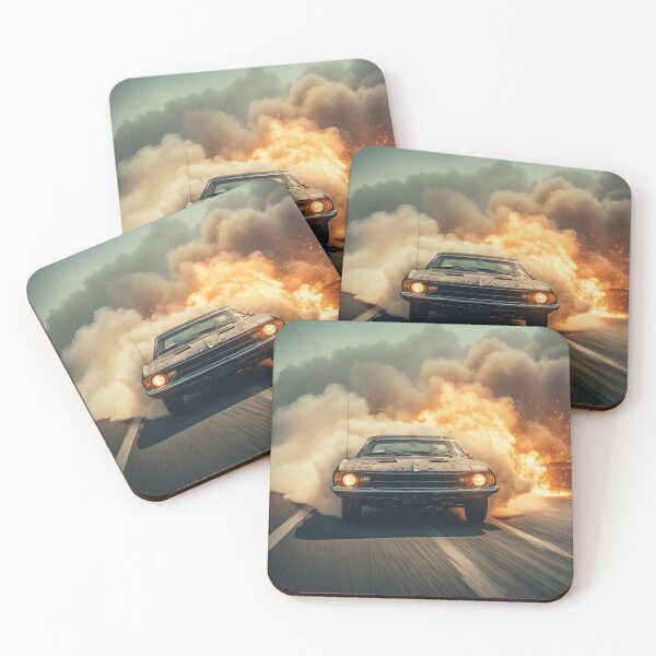 Item preview, Ghostly Vintage Muscle Car on Road designed and sold by Pioneer Spirit Market.