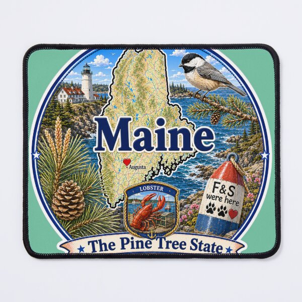 Item preview, Maine - Collect America with Freckle and Spencer designed and sold by CollectrsCornr.