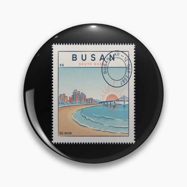 Item preview, Busan South Korea Coastal Postage Stamp Travel Sticker designed and sold by stickercuffs.
