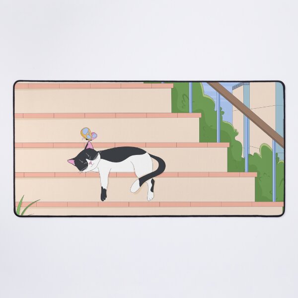 Item preview, Sleeping Tuxedo Cat on Stairs designed and sold by IMGvisuals.