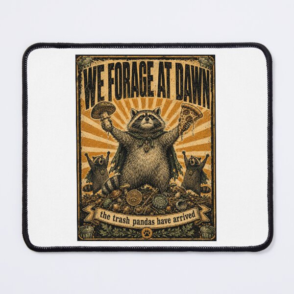 Item preview, Foraging Raccoon Vintage Woodland Humor Forest Illustration designed and sold by MotivaChic.