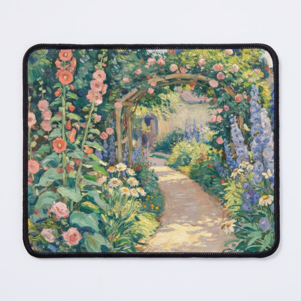 Item preview, Claude Monet Sunlit Cottage Garden Path – Impressionist French Floral Landscape Art designed and sold by Tamas Das.
