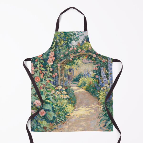 Item preview, Claude Monet Sunlit Cottage Garden Path – Impressionist French Floral Landscape Art designed and sold by Tamas Das.