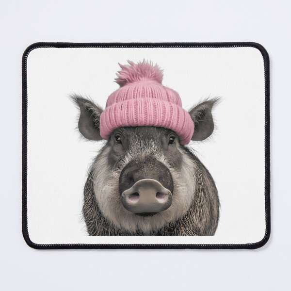 Item preview, Cozy Warthog Wearing Pink Winter Hat Trendy Animal Fashion Artwork designed and sold by archarlyfitnes.