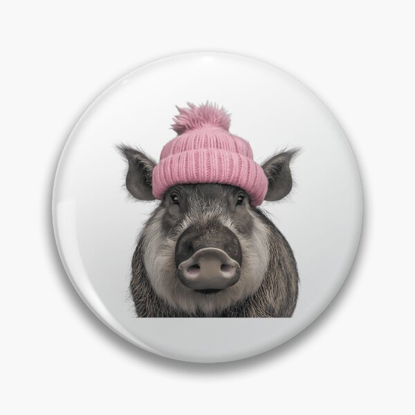 Item preview, Cozy Warthog Wearing Pink Winter Hat Trendy Animal Fashion Artwork designed and sold by archarlyfitnes.