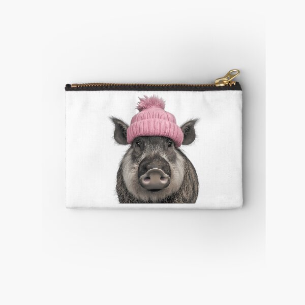 Item preview, Cozy Warthog Wearing Pink Winter Hat Trendy Animal Fashion Artwork designed and sold by archarlyfitnes.
