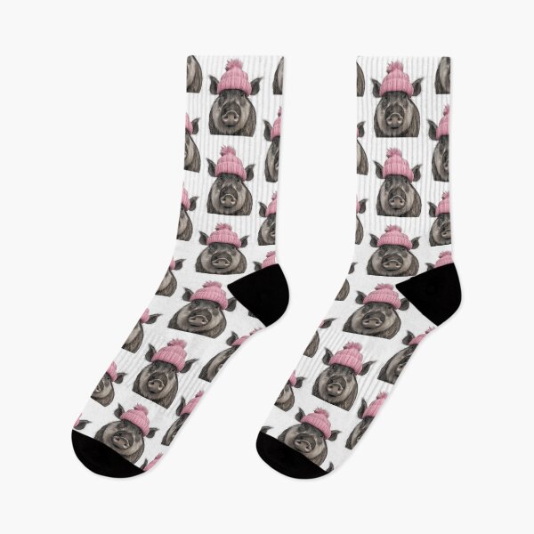 Item preview, Cozy Warthog Wearing Pink Winter Hat Trendy Animal Fashion Artwork designed and sold by archarlyfitnes.