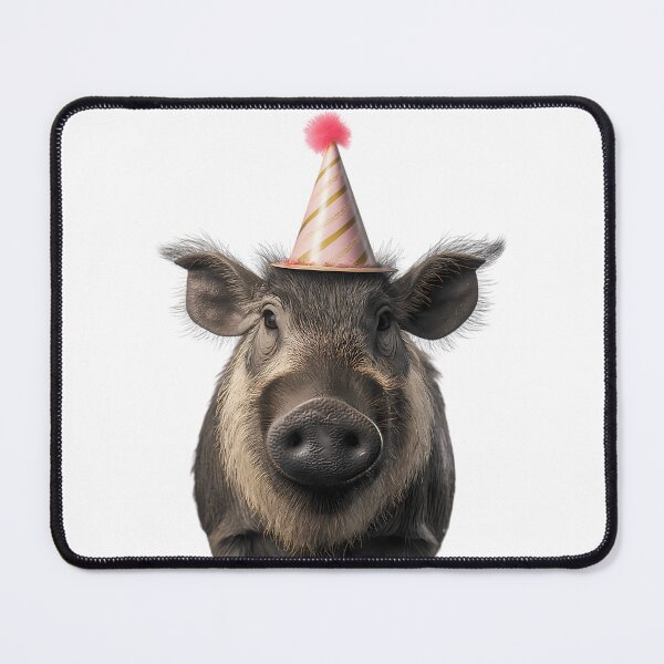 Item preview, Cute Warthog With Party Hat Birthday Celebration designed and sold by archarlyfitnes.