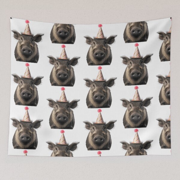 Item preview, Cute Warthog With Party Hat Birthday Celebration designed and sold by archarlyfitnes.
