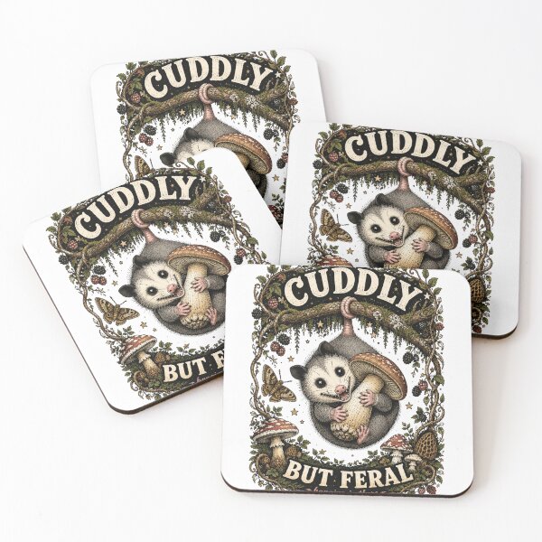 Item preview, Cute Opossum Mushroom Cottagecore Woodland Humor Art designed and sold by MotivaChic.