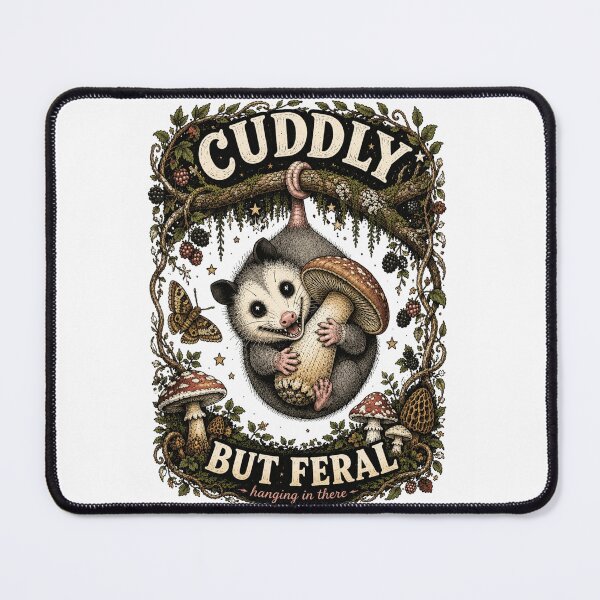 Item preview, Cute Opossum Mushroom Cottagecore Woodland Humor Art designed and sold by MotivaChic.